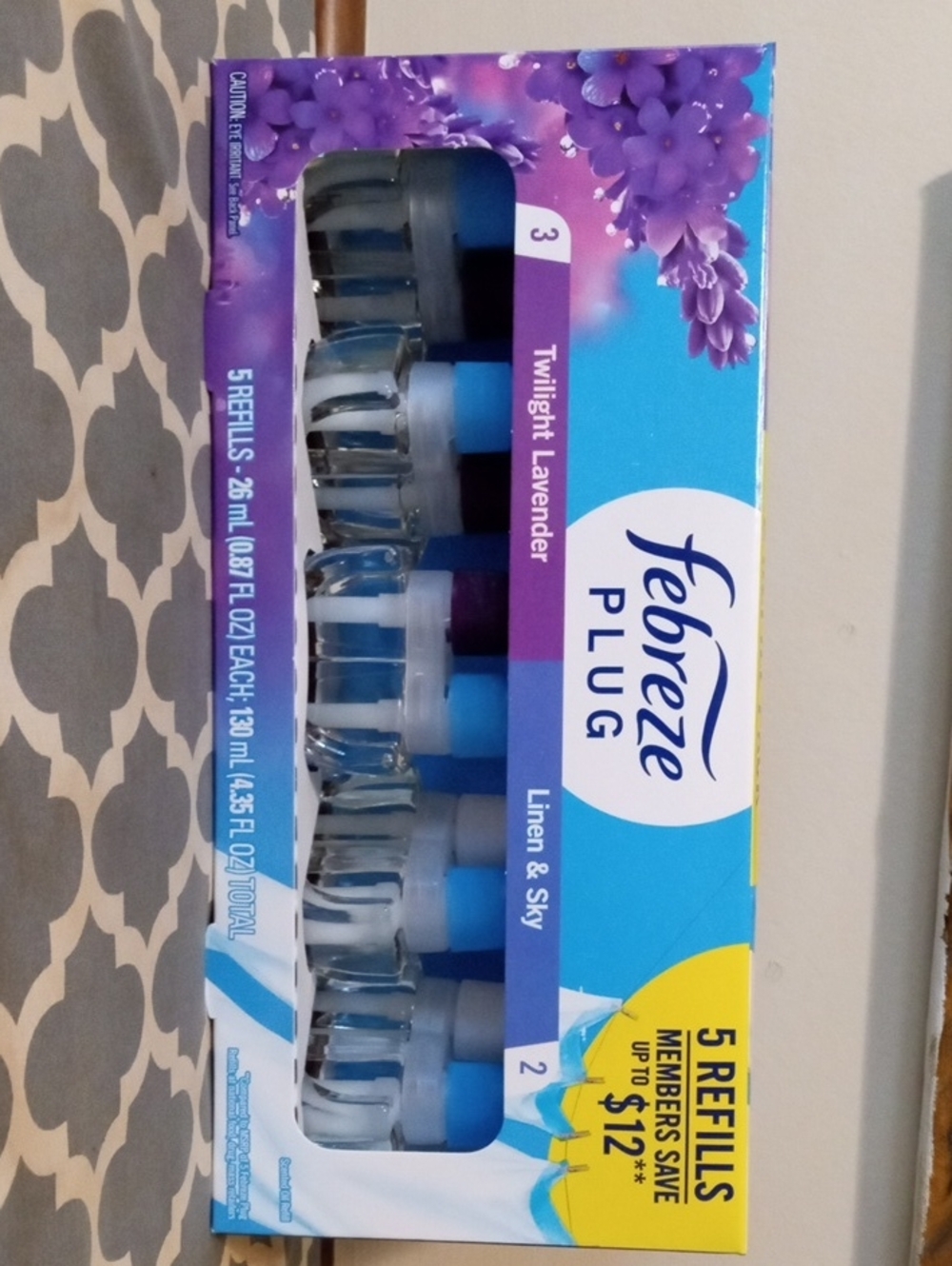 Febreze Plug Air Freshener, Twilight Lavender + Linen & Sky, 5 refills, 4.35 fl.